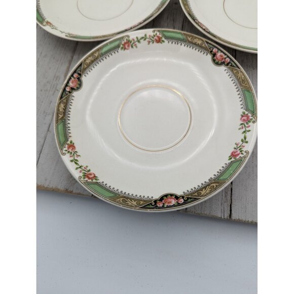 Vintage Homer Laughlin Set of 3 Saucers Plates Neville Pattern - Picture 2 of 8